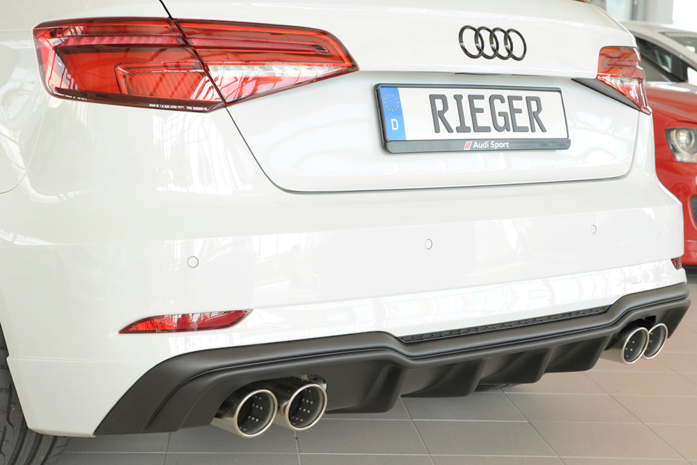 Rieger 00056822 Audi 8V A3 Rear Diffuser for Twin Tailpipe Left & Right -  Matte Black