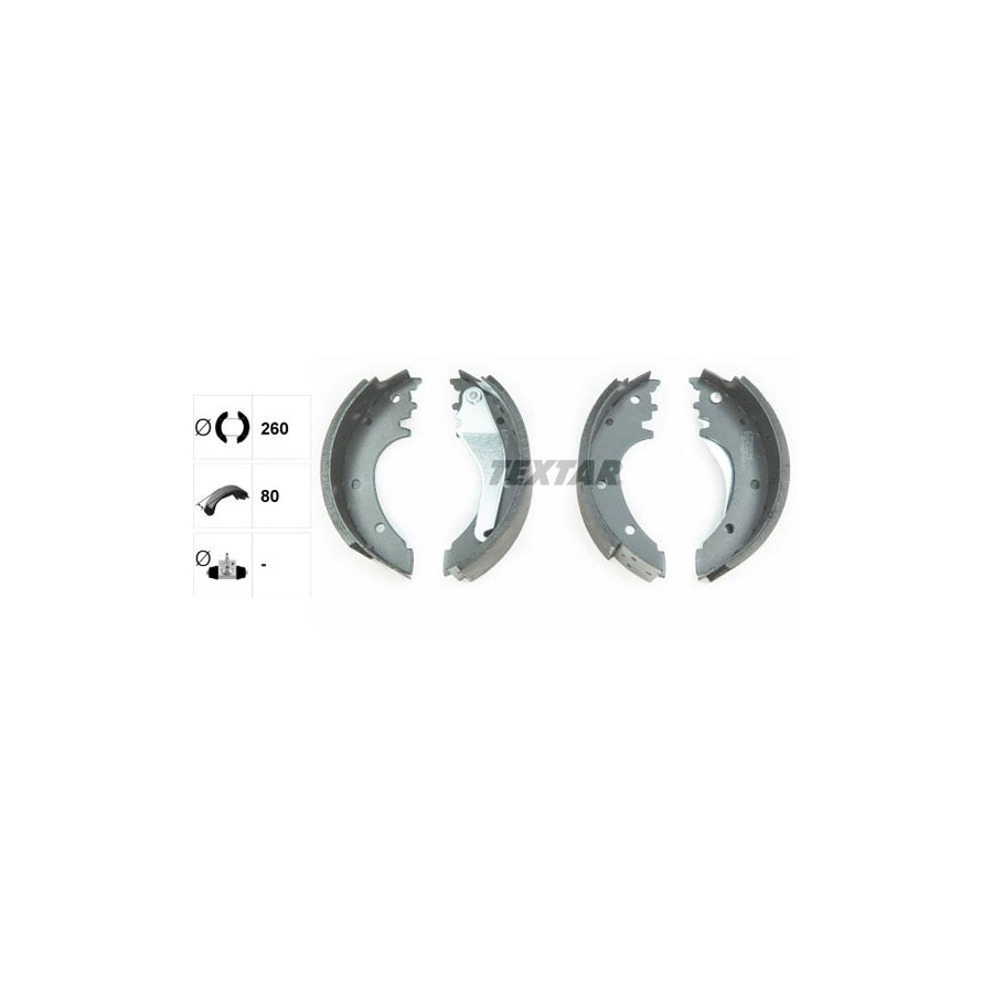 TEXTAR 91075600 Brake Shoe Set for IVECO Daily with handbrake lever