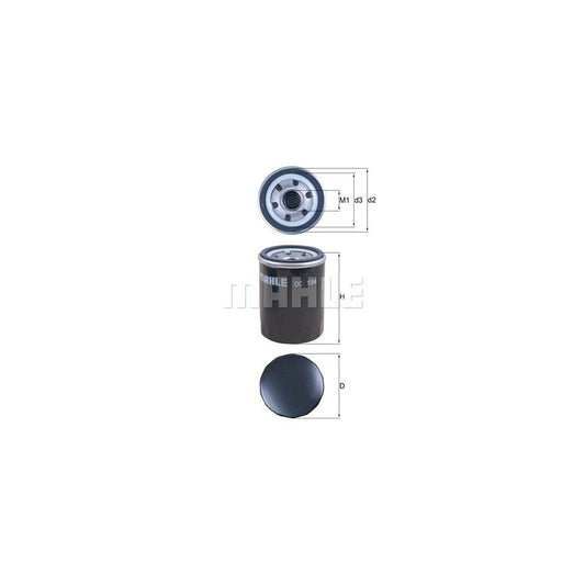 MAHLE ORIGINAL OC 194 Oil Filter Spin-on Filter, with one anti-return valve