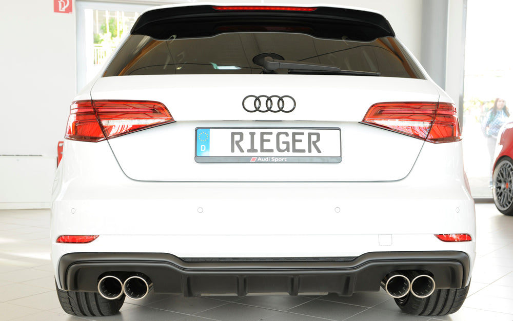Rieger 00056822 Audi 8V A3 Rear Diffuser for Twin Tailpipe Left & Right -  Matte Black
