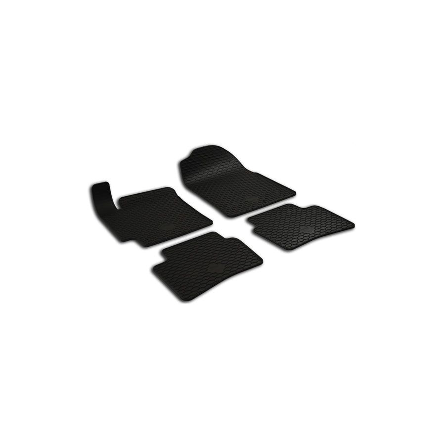 WALSER 50826 Floor mat set Elastomer, Front and Rear, Quantity: 4, Black