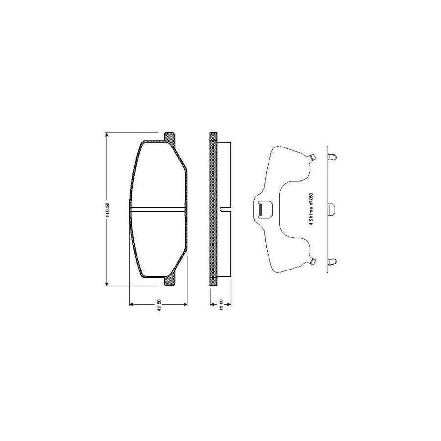 Bosch 0986Tb2100 Brake Pad Set Excl Wear Warning Contact