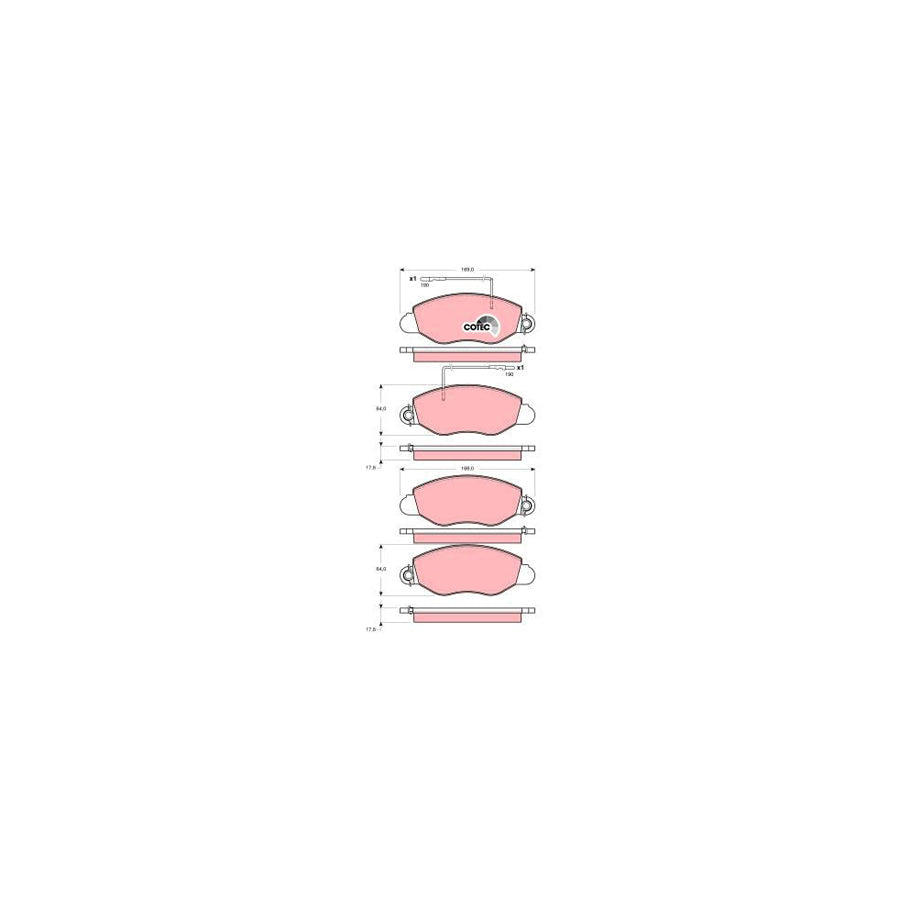 TRW Cotec Gdb3354 Brake Pad Set For Nissan Cabstar E Platform Chassis Tl_ Vl_ With Acoustic Wear Warning