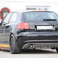 Rieger 00099128 Audi 8P A3 Rear Diffuser for Twin Tailpipe Left - Carbon-Look