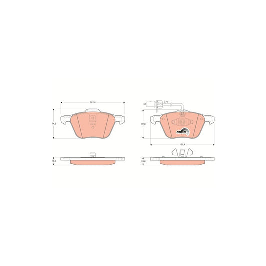 TRW Cotec Gdb1460 Brake Pad Set Incl Wear Warning Contact