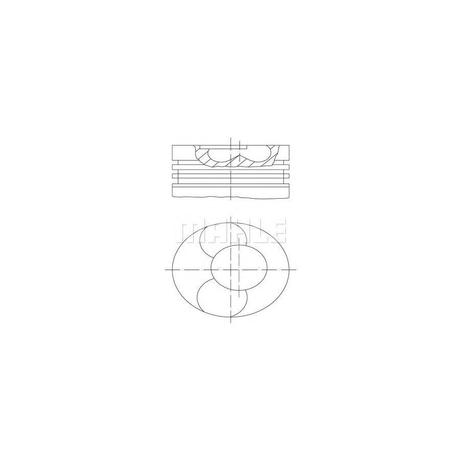 MAHLE ORIGINAL 003 95 00 Piston 65,5 mm, with piston rings, with piston ring carrier