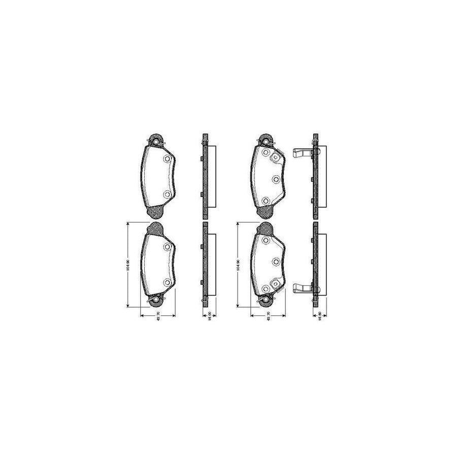Bosch 0986Tb2336 Brake Pad Set Excl Wear Warning Contact With Accessories