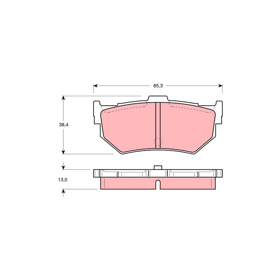 TRW Gdb372 Brake Pad Set Not Prepared For Wear Indicator