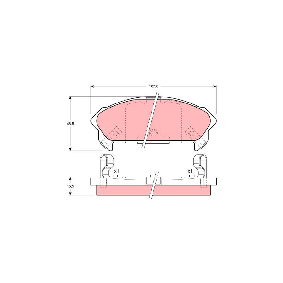 TRW Gdb890 Brake Pad Set For Isuzu Impulse Coupe Incl Wear Warning Contact