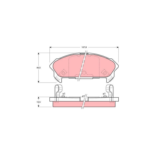 TRW Gdb890 Brake Pad Set For Isuzu Impulse Coupe Incl Wear Warning Contact
