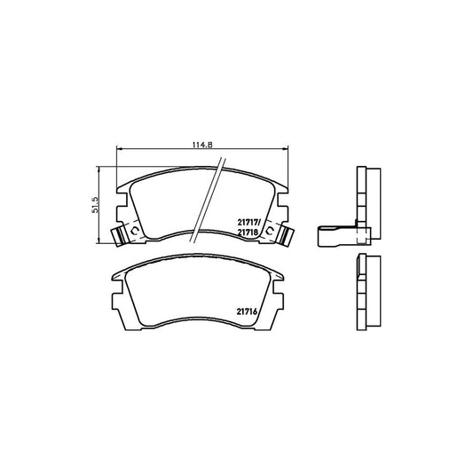 Hella 8DB 355 016 551 Brake Pad Set For Nissan Sunny With Acoustic Wear Warning