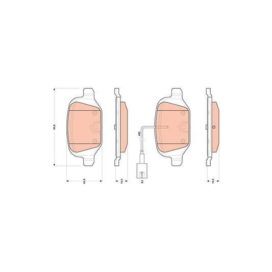 TRW Gdb1894 Brake Pad Set Incl Wear Warning Contact With Brake Caliper Screws With Accessories