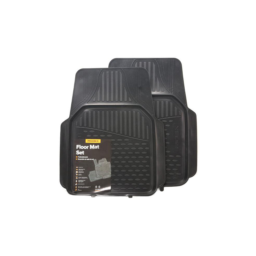 RIDEX 215A0042 Floor mat set Elastomer, Front, Quantity: 2, Black
