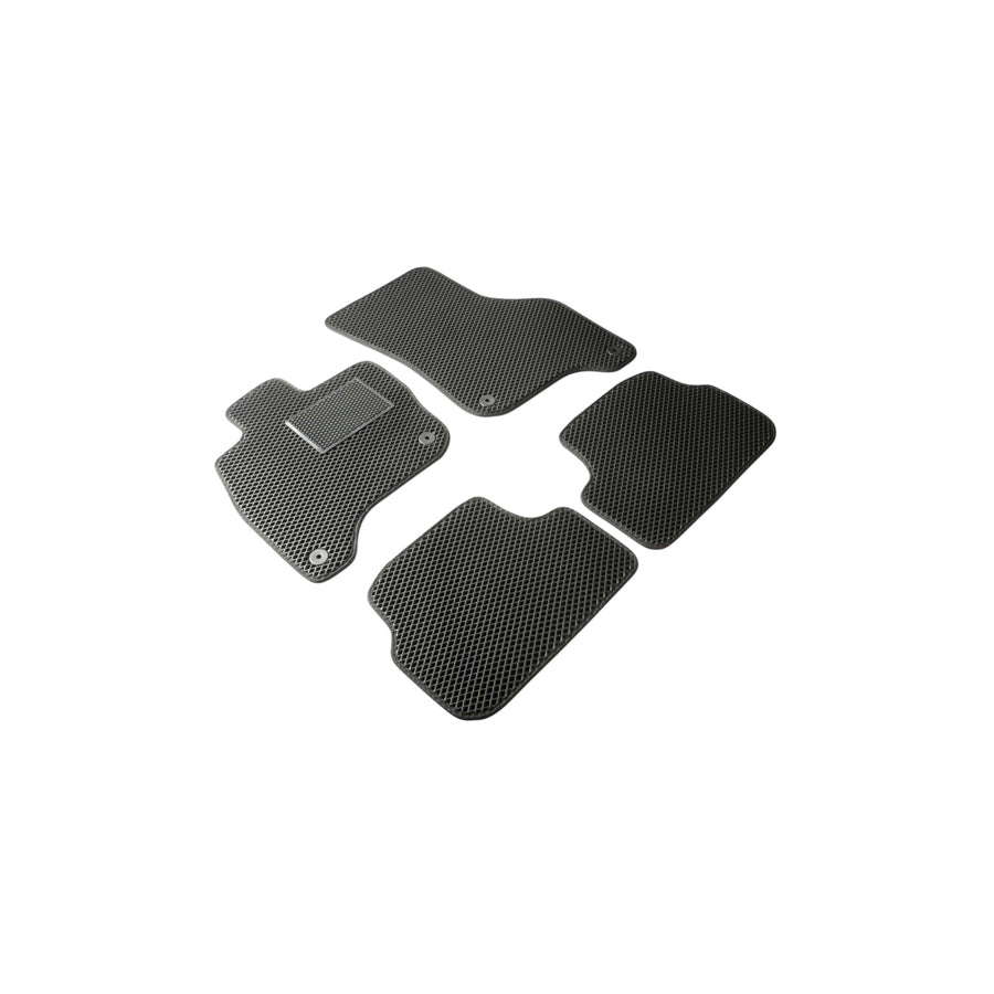 WALSER Qlean 55001 Floor mat set Elastomer, EVA foam, Front and Rear, Quantity: 4, Black