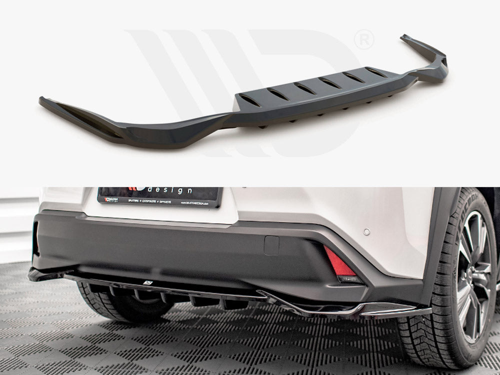 Maxton Design LE-UX-1-RD1T+RD2T Central Rear Splitter (vertical Bars) Lexus Ux MK1 (2018-) | Duco Car Parts UK Car Parts