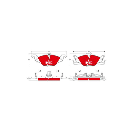 TRW Dtec Cotec Gdb1351Dte Brake Pad Set Prepared For Wear Indicator
