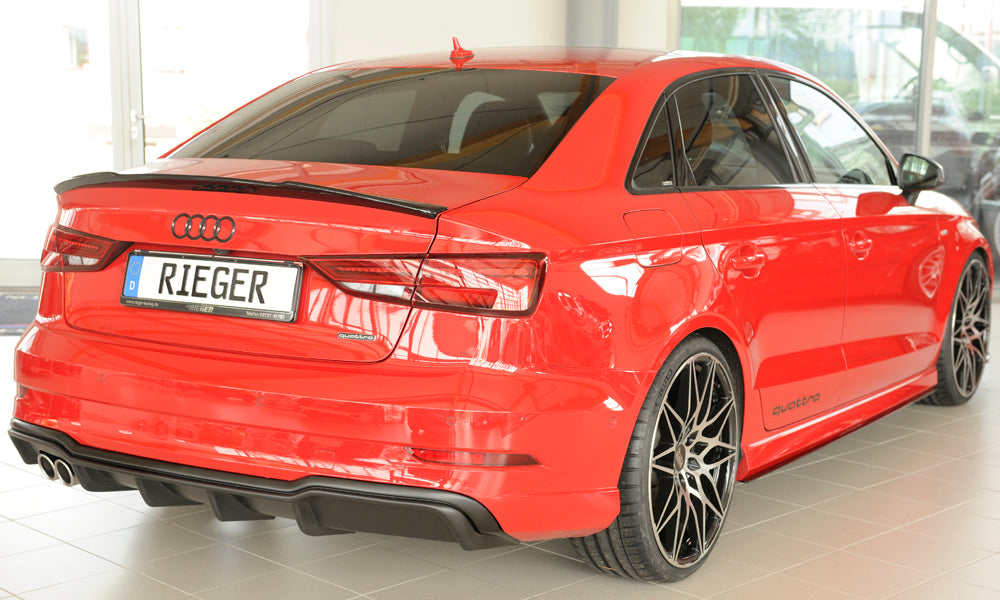 Rieger 00056824 Audi 8V A3 Rear Diffuser for Twin Tailpipe Left -  Matte Black