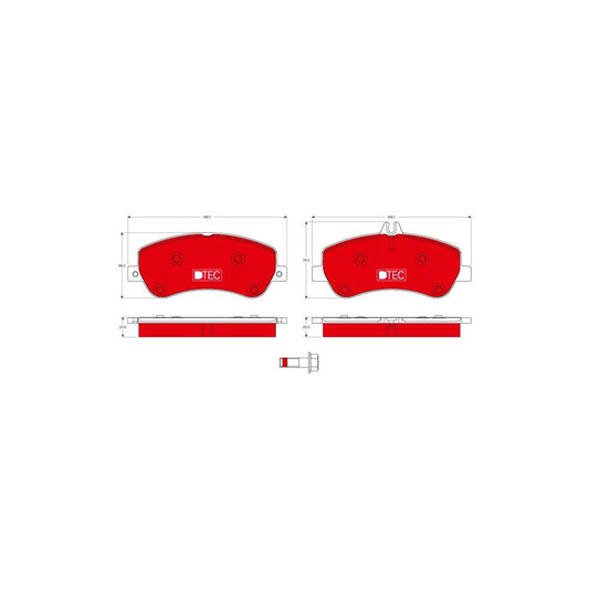 TRW Dtec Cotec Gdb1798Dte Brake Pad Set Prepared For Wear Indicator With Brake Caliper Screws With Accessories