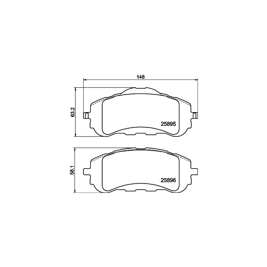Hella 8DB 355 021 321 Brake Pad Set Not Prepared For Wear Indicator With Brake Caliper Screws With Accessories