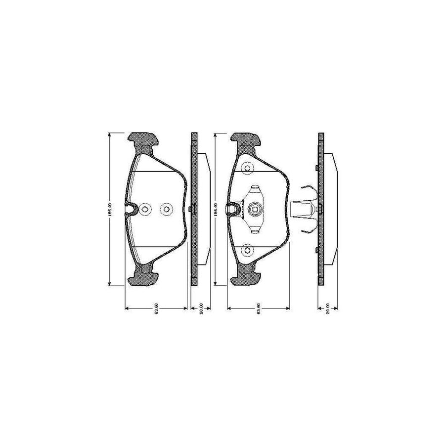Bosch 0986Tb2848 Brake Pad Set Excl Wear Warning Contact With Accessories