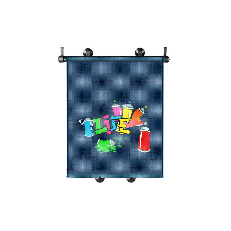 WALSER 30292 Car sun shade Blue, Multi-coloured, PVC, Quantity: 2
