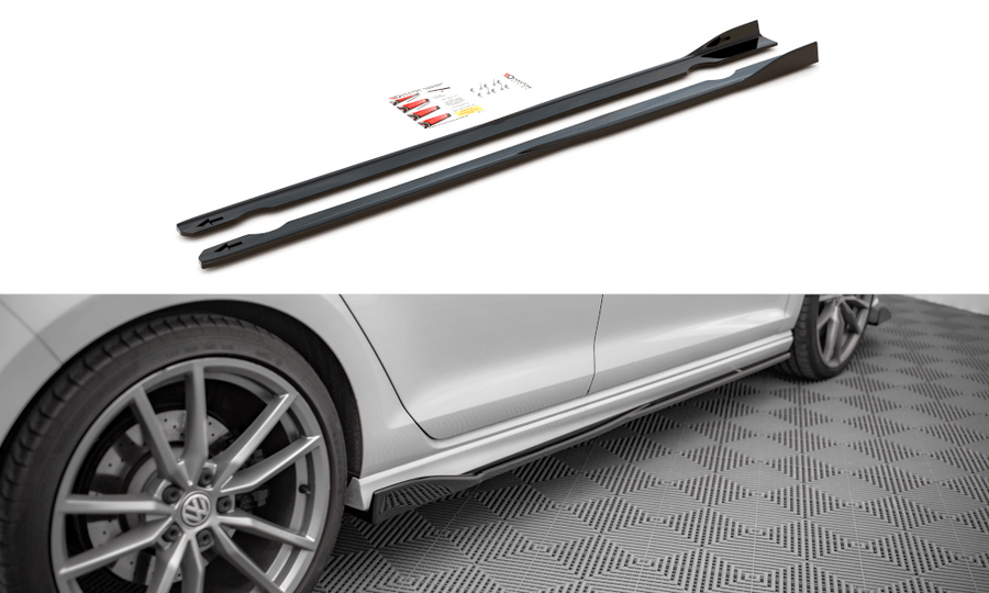 Maxton Design VW-GO-7-R-SD2T Side Skirts Diffusers V.2 Volkswagen Golf R MK7 | Duco Car Parts UK Car Parts