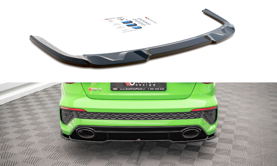 Maxton Design AU-RS3-8Y-S-RD1T Central Rear Splitter Audi RS3 Sedan 8Y | Duco Car Parts UK Car Parts