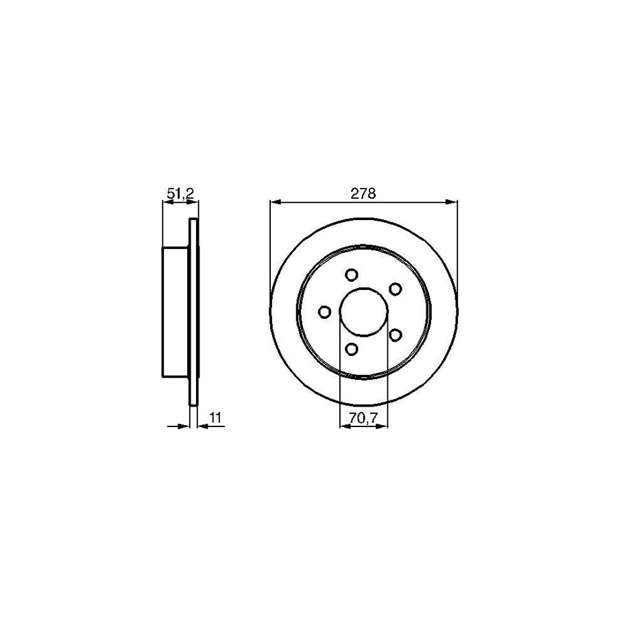 BOSCH 0 986 478 487 Brake Disc Solid Oiled