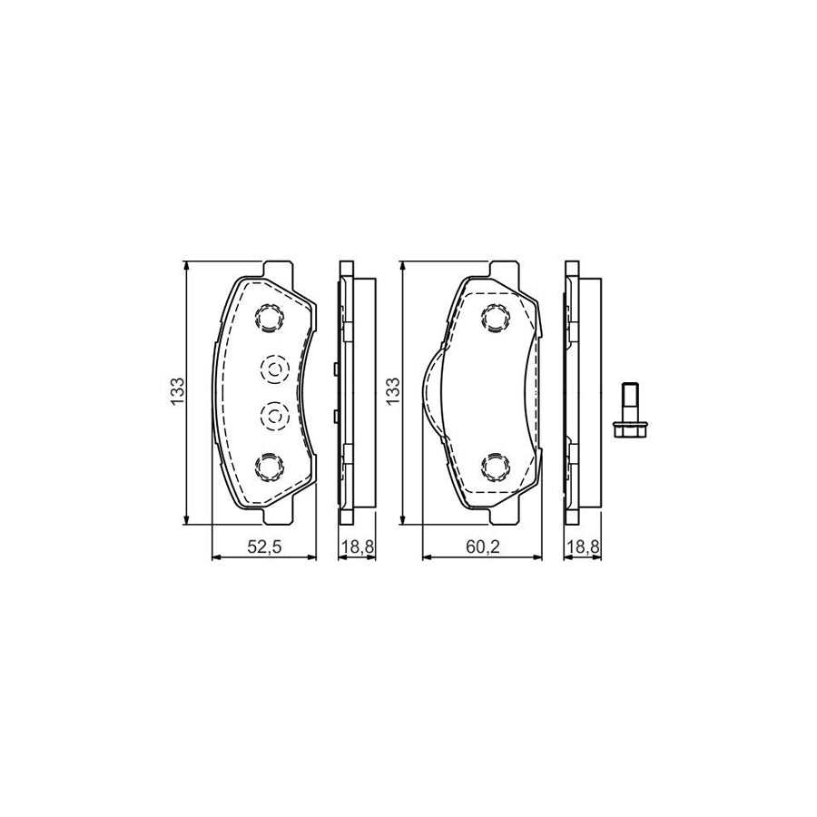 Bosch 0986Tb3158 Brake Pad Set With Bolts 