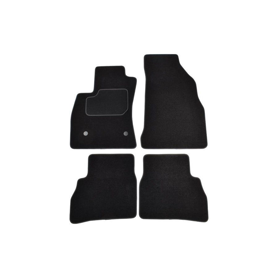 CUSTOPOL Tailored FIA110C Floor mat set for FIAT DOBLO Textile, Front and Rear, Quantity: 4, Black
