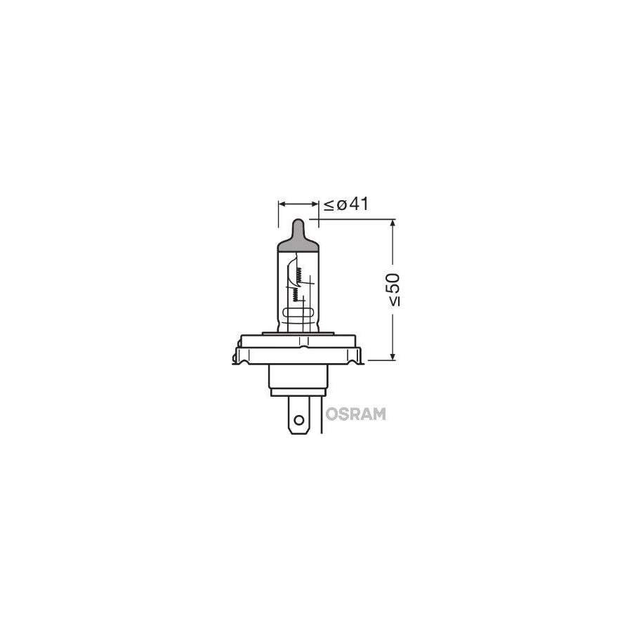 OSRAM ORIGINAL SPECIAL 64198 Bulb, spotlight R2 (Bilux) 12V 60/55W P45t 3200K Halogen