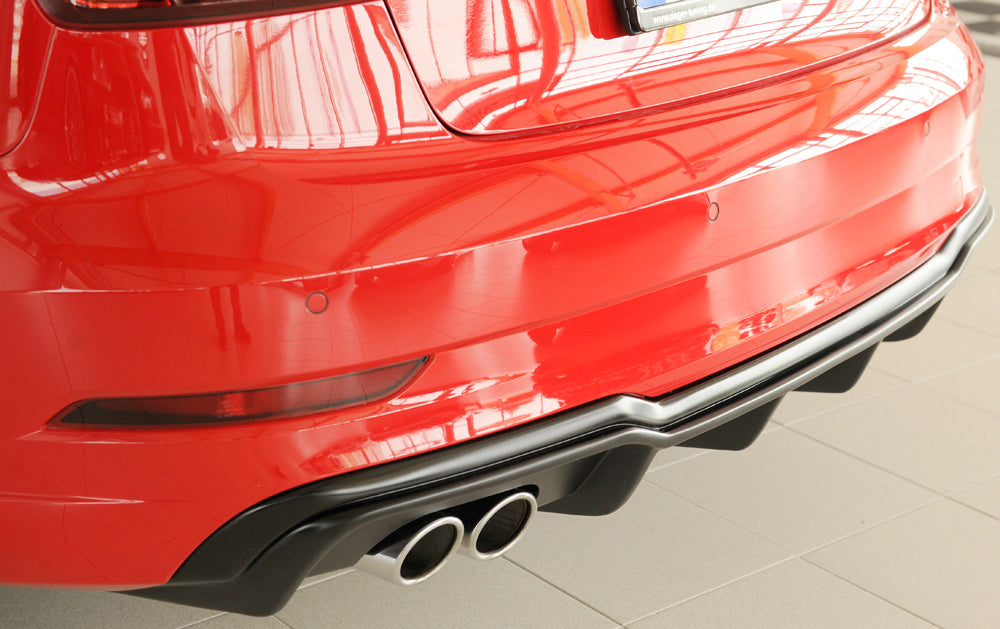 Rieger 00056824 Audi 8V A3 Rear Diffuser for Twin Tailpipe Left -  Matte Black