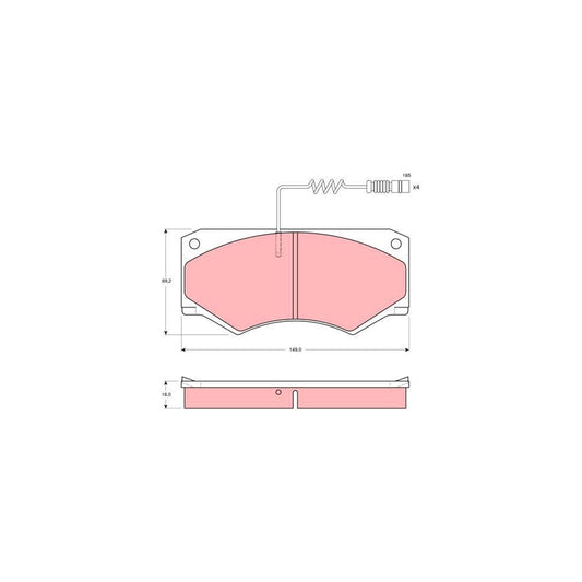 TRW Gdb1067 Brake Pad Set Incl Wear Warning Contact