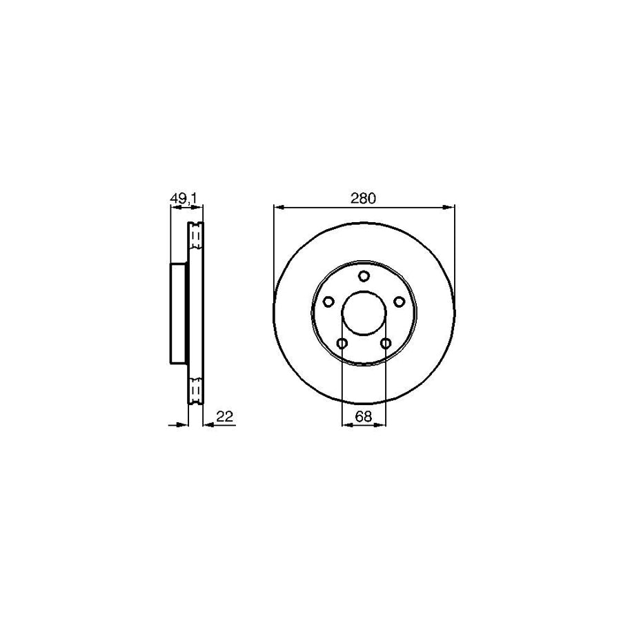 BOSCH 0 986 478 833 Brake Disc Internally Vented Vented Oiled