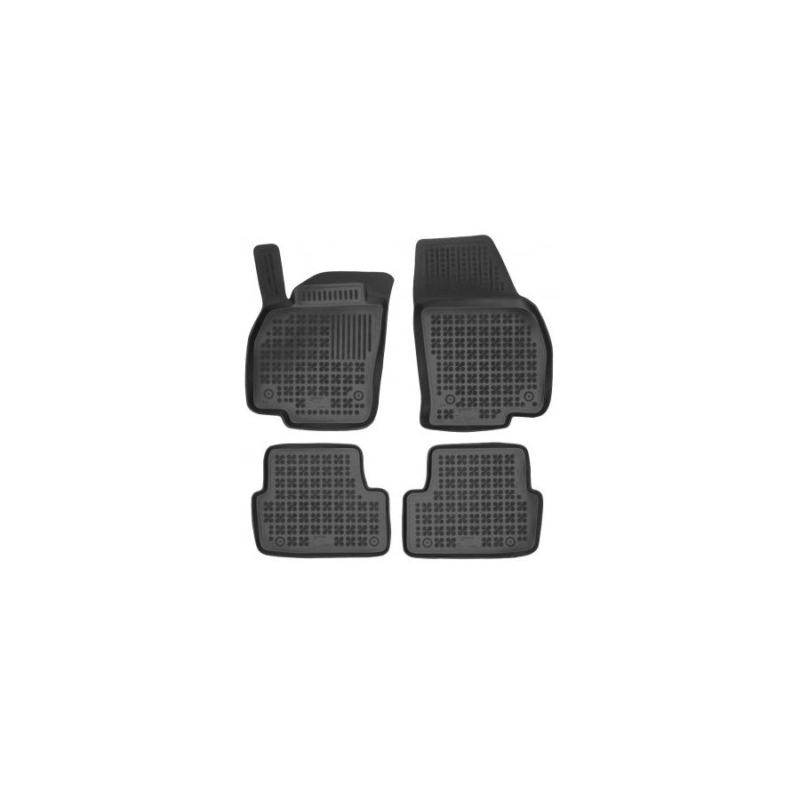 REZAW PLAST 200125 Floor mat set for VW Polo VI (AW1, BZ1) Elastomer, Front and Rear, Black