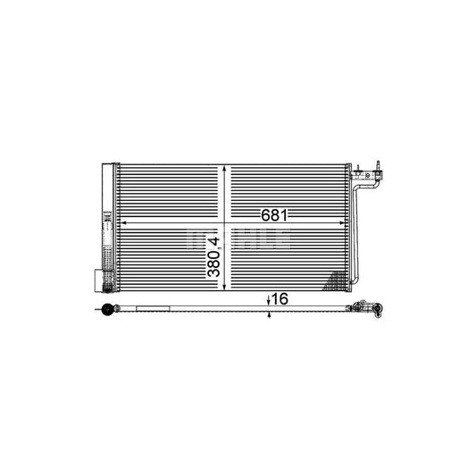 MAHLE ORIGINAL AC 29 000P Air conditioning condenser with dryer, without pressure switch