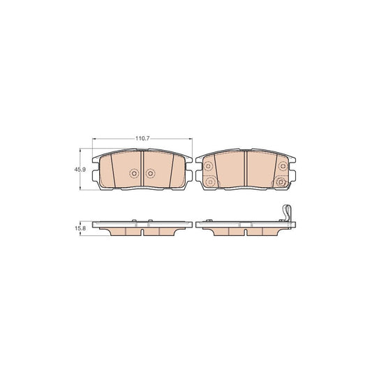 TRW Gdb3566 Brake Pad Set With Acoustic Wear Warning With Accessories
