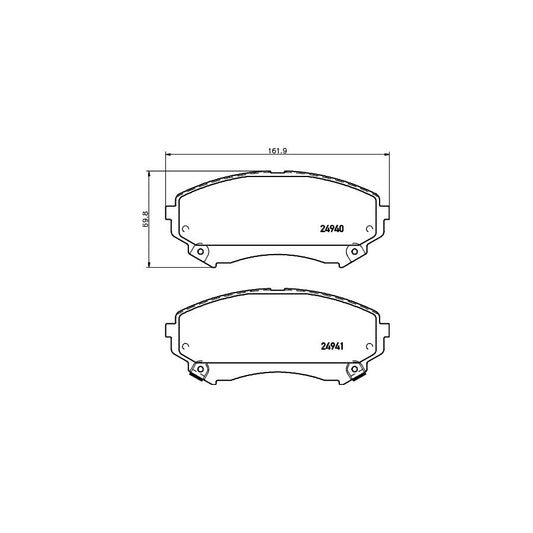 Hella 8DB 355 015 141 Brake Pad Set For Cadillac Cts With Acoustic Wear Warning