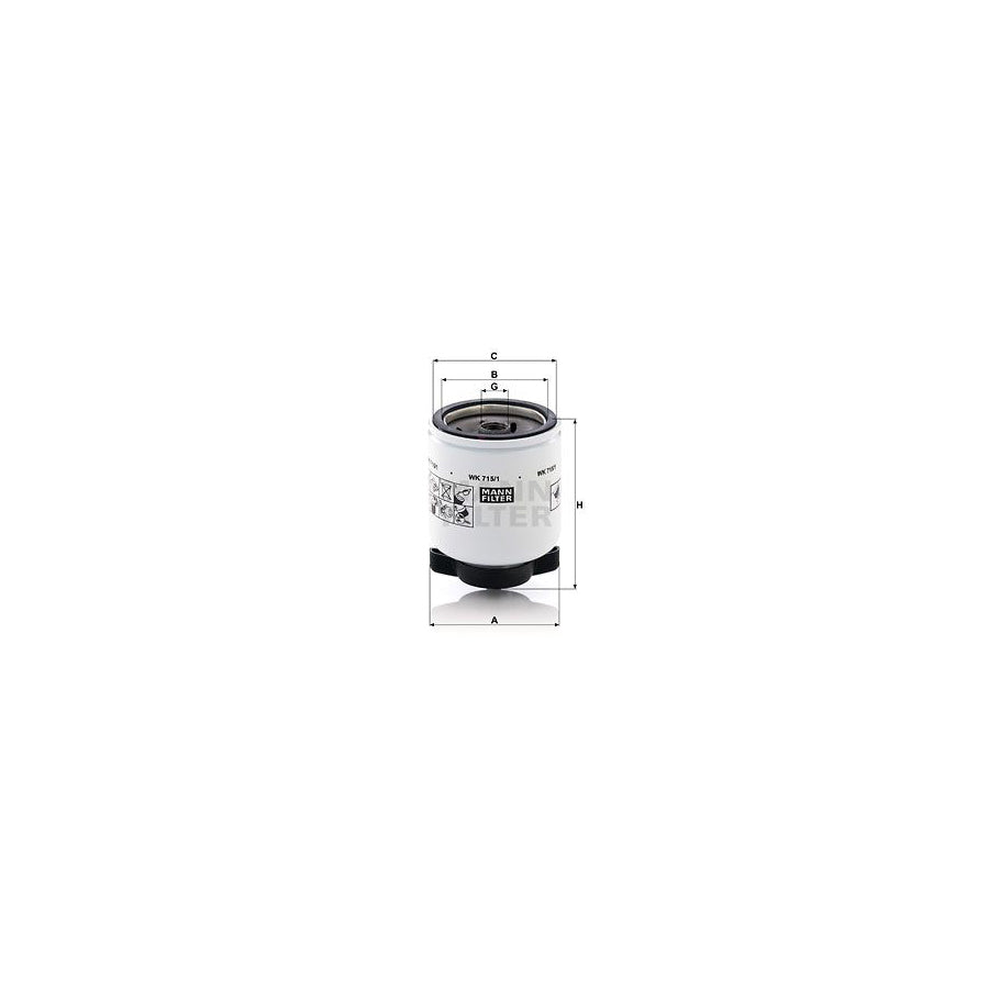 MANN-FILTER WK 715/1 Fuel filter Spin-on Filter