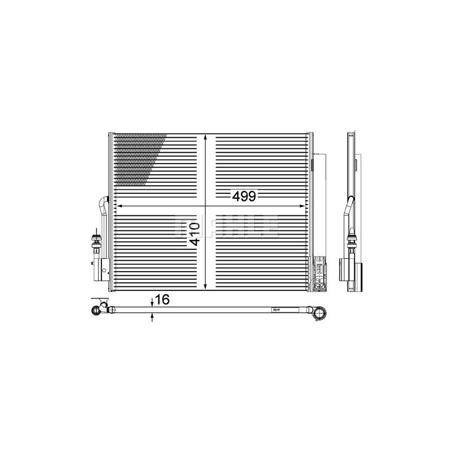 MAHLE ORIGINAL AC 596 000P Air conditioning condenser with dryer