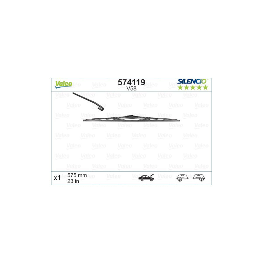 Valeo Silencio Standard 574119 Wiper Blade | Duco Car Parts UK Car Parts