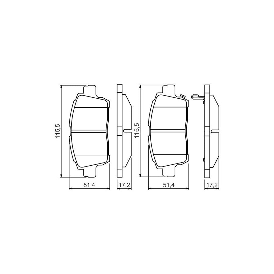 Bosch 0986495242 Brake Pad Set With Acoustic Wear Warning BP1540