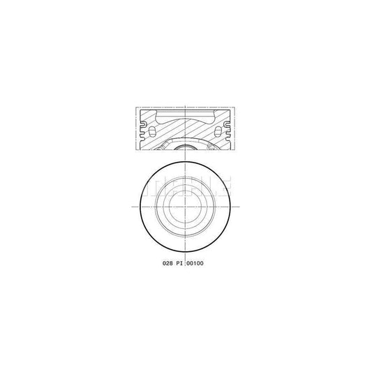MAHLE ORIGINAL 028 PI 00100 000 Piston 81,0 mm, with cooling duct, with piston ring carrier