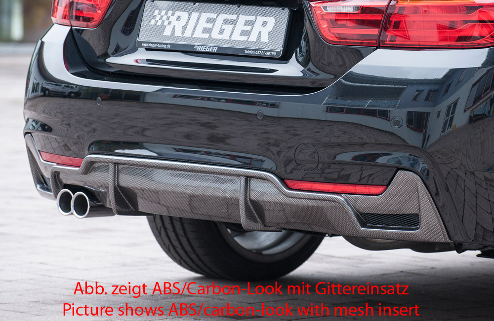 Rieger 00053477 BMW 4 Series F32 F33 F36 Rear Diffuser for Original Twin Tailpipe Left -  Matte Black