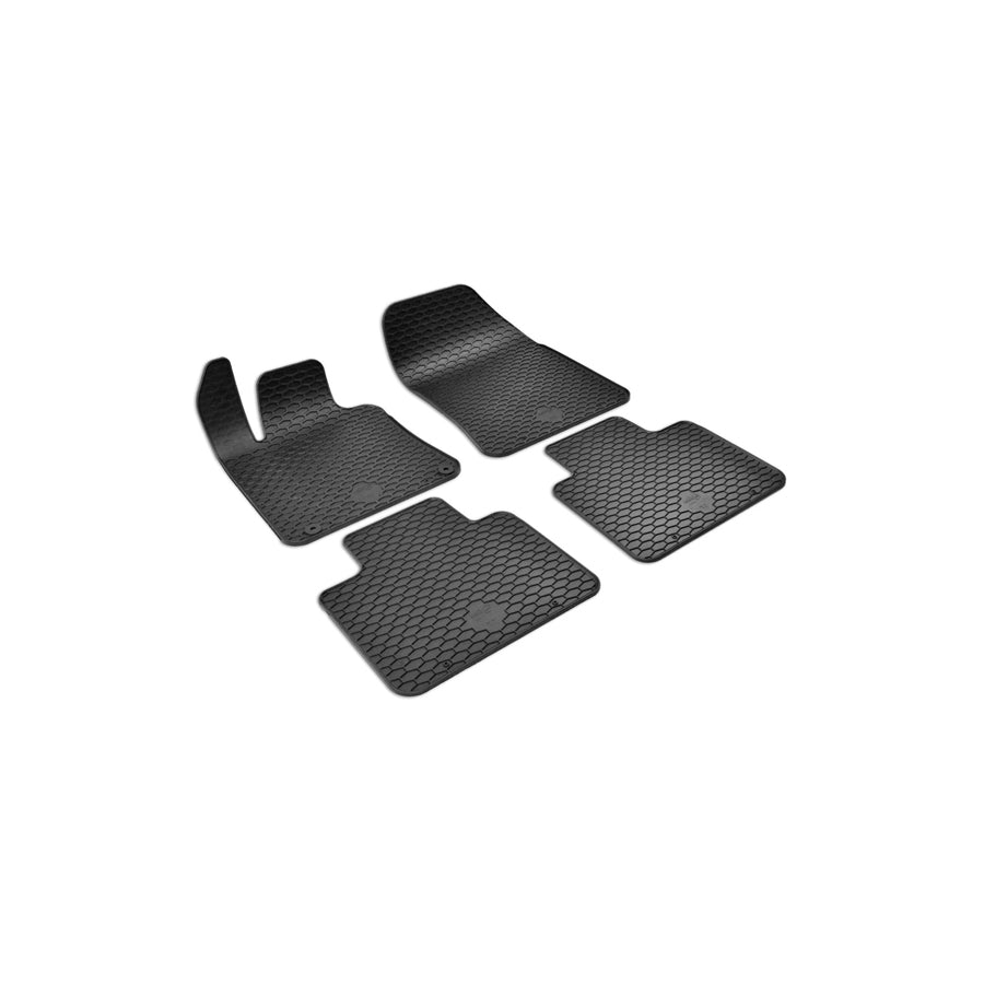 WALSER RubberLine 50847 Floor mat set Elastomer, Front and Rear, Quantity: 4, Black