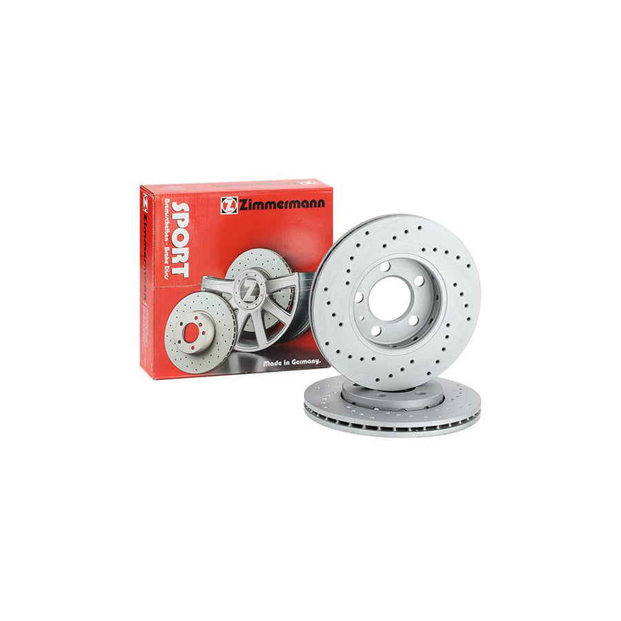 ZIMmERMANN SPORT COAT Z 100 1233 52 Brake Disc Externally Vented Perforated Coated High carbon