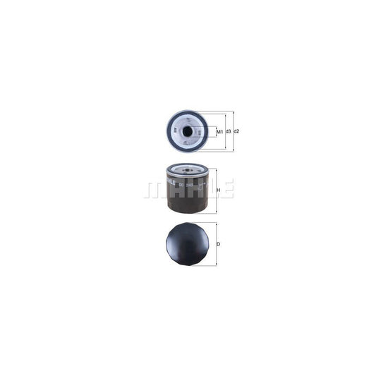 MAHLE ORIGINAL OC 243 Oil Filter Spin-on Filter, with one anti-return valve