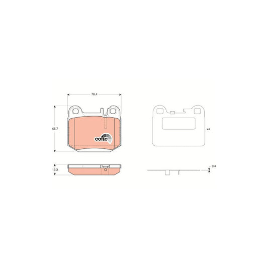 TRW Cotec Gdb1457 Brake Pad Set Suitable For Mercedes Benz Ml Class W163 Prepared For Wear Indicator