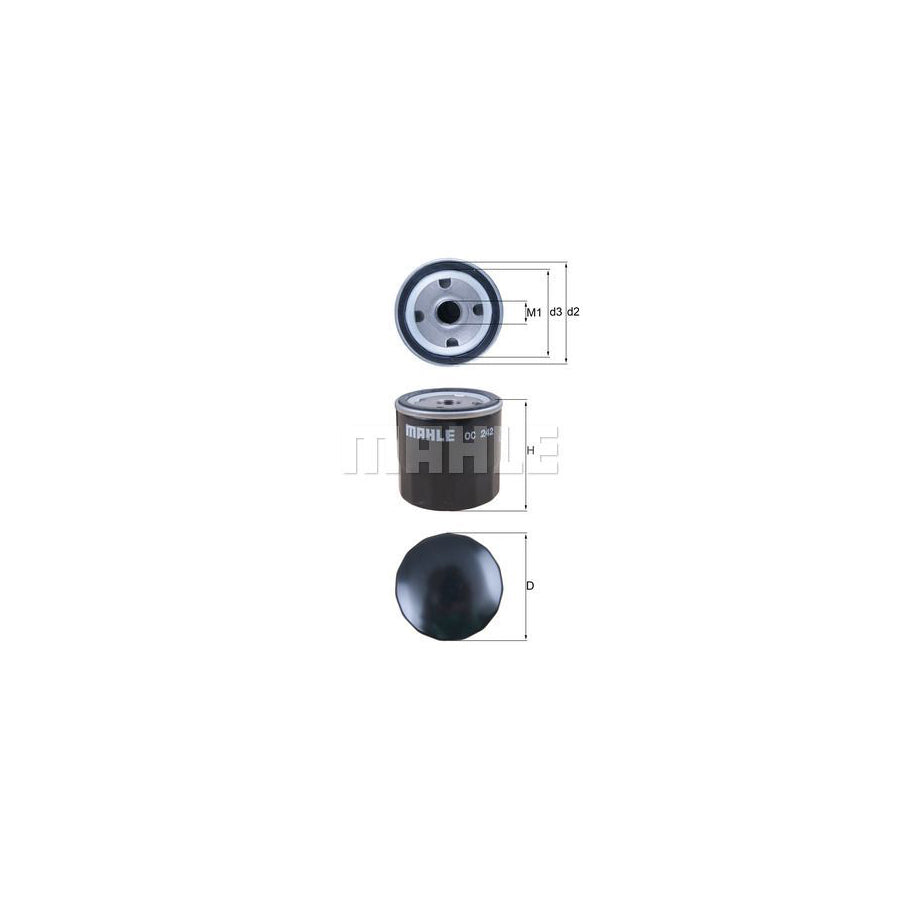 MAHLE ORIGINAL OC 242 Oil Filter Spin-on Filter