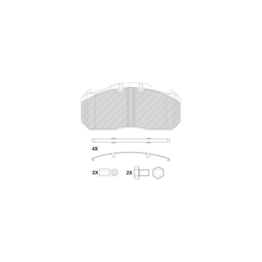 Ferodo Premier Fcv1656Bfe Brake Pad Set Prepared For Wear Indicator With Accessories